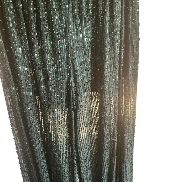 Zara Sequined Sheer Balloon Pants Elastic Waist Size Small Green Club Night NWT - Picture 4 of 16